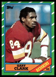 1986 Topps #176 Gary Clark radiocontrol Washington Redskins como nuevo - Imagen 1 de 2