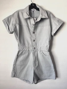 NWT Denim Cotton Zara Shimmer Romper Sz XS, S - Picture 1 of 11