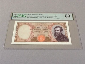 Italy 10,000 Lire P-97f 1973  PMG 63  *Small Tear* - Picture 1 of 4