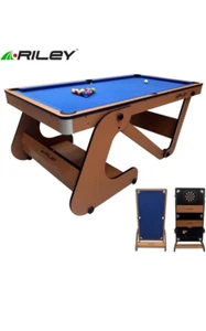 6’ Riley pool table with soft dartboard. Folding and upright storage - Picture 1 of 4