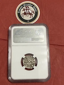 Crusader Princess Ysabella Silver Templar Coin 1297 NGC Certified AU 55 - Picture 1 of 4