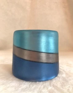 ALEXIS BITTAR blau grau LUCIT gestreiftes Manschettenarmband - 2,6" breit - Bild 1 von 12