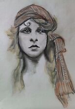 Pirates and pastels . Four  portraits in pencil, charcoal and pastel.
