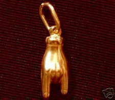 LOOK 0233 Gold Plated GOOD LUCK CHARM PROTECT Hand evil eye