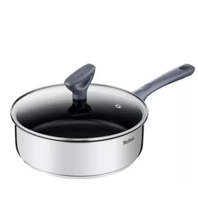 TEFAL DAILY COOK SAUTE PAN 24 CM WITH GLASS LID, 2 PCS, DEEP PAN, POT, SAUTE PAN - Picture 1 of 7