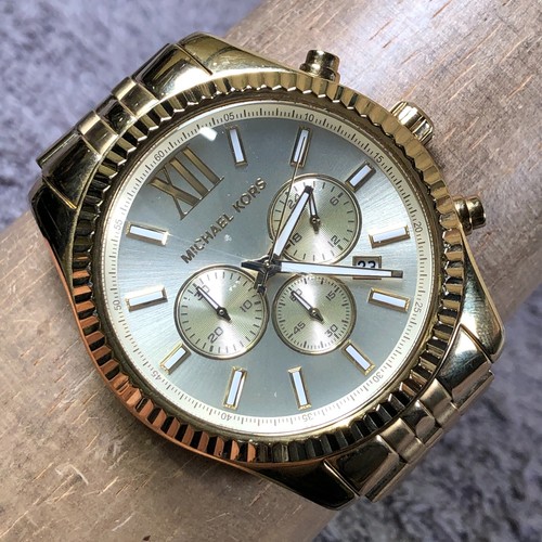 Orologio Michael Kors Lexington Uomo MK 8281 Abito Cronografo Quarzo Scanalato 8 1 4"