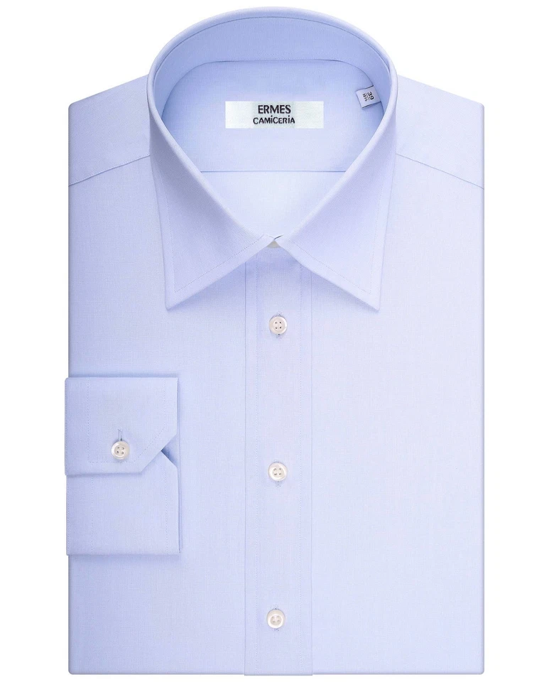 Camicia uomo artigianale Celeste vestibilità Regulare o Slim Fit 100% Cotone. - Immagine 1 di 1