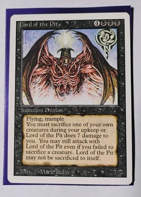 Lord of the Pit MTG, Revised Edition (3ED), Rare, LP - Image 1 of 2