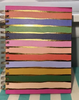 Rainbow Stripe 3 Section Notebook 6.5x8.6 Inch Lined, Blank, and Dot Lined Pages - Image 1 of 4