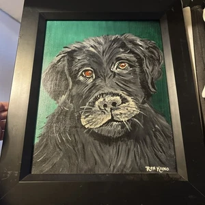 Pintura Original Perro Negro de Ron Kiino - Imagen 1 de 4