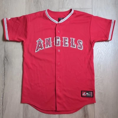 Camiseta Albert Pujols Los Angeles Angels Youth Large #5 Majestic Red Alternate - Imagem 1 de 4