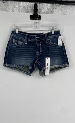 Pantalones Cortos Vigoss Mujer Azul Denim Diseño 5 Bolsillos Tiro Medio Corte Talla 2 Foto 1 de 4