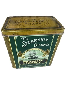 Vintage The Steamship Brand Melasse Süßigkeiten Blechdose von Stewart & Young Glasgow - Bild 1 von 1