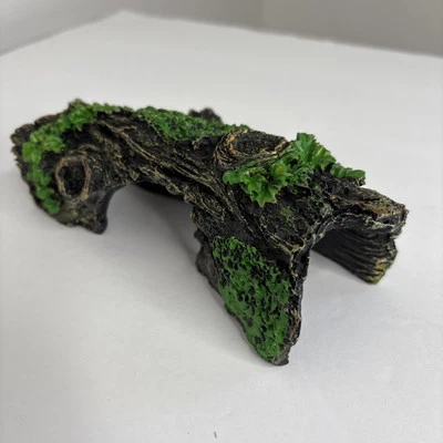 JIH Acuario Decoraciones Cueva Resina Hueco Árbol Tronco Verde Marrón Nuevo Pez Betta Foto 1 de 4