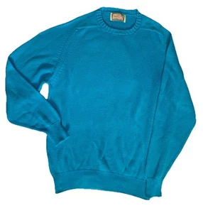 Vintage Alan Paine Knit Sweater 44” XL Bright Blue England 100% Cotton - Picture 1 of 11