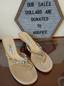 Sandalias Jimmy Choo Estrás Cristal Tirantes Tacones Zapatos Talla 38.5 ~ ¡Muy Bonitas! - Imagen 1 de 11