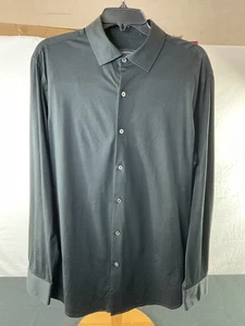 Bugatchi OoohCotton Tech 8-Way Stretch Long Sleeve Shirt Size L Black - Picture 1 of 7