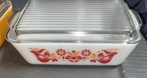 Pyrex Vintage Refrigerator Dish 8 Pc.(4x2) Friendship Pattern MCM Set Lot - Picture 1 of 17