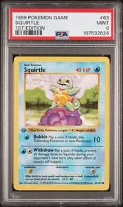 Squirtle 063/102 Base Set (Shadowless) 1st Edition PSA GRADE 9 - Picture 1 of 2