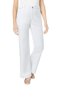 Woman Within Plus Size Stretch Denim Wide-Leg Five-Pocket Jeans - Picture 1 of 65