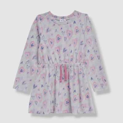 $56 Splendid Babys Girls Gray Graffiti Pink Hearts Dress Size 3Y - Image 1 of 2