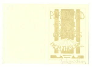 Pepperland San Rafael Seasons Greeting Card 1970 Mark T. Behrens Artist signed - Picture 1 of 3