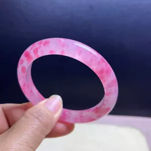 Brazalete Brazalete de Cristal de Cuarzo Rodonita Natural Bastante Llamativo 57,5 mm Hecho a Mano - Imagen 1 de 6