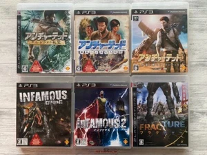 SONY PS3 Uncharted Treasure Hunter &  inFamous 1 2 & Fracture set from Japan - Picture 1 of 14