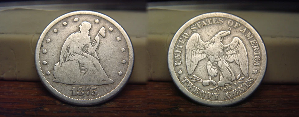 1875-CC TWENTY CENT PIECE SILVER 1875CC US COIN - Image 1 of 1