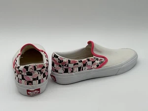 Vans Customs White & Pink Flamingos 🦩 Slip Ons Shoes Mens 5.5 Womens 7.0 - Picture 1 of 7