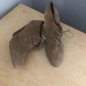 Aldo Wildleder Leder klobiger Keilabsatz Bootie Damen EU 40 US 9 - 9,5 Schnürschuh Chukka - Bild 1 von 10