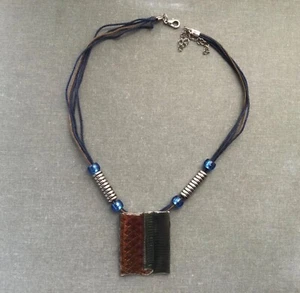 Vintage BOHO Style Beaded Pendant 5 Cords Necklace 17’ - Picture 1 of 7