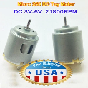 5 x Mini\Micro 260 Motor DC 3V-6V 21800 U/MIN hohe Geschwindigkeit, 24 mm Durchmesser. Zum Selbermachen Spielzeug Auto - Bild 1 von 6