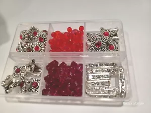 Bead lots Jewelry Making Kit Beads Lot Glass, Crystal, Silver, spacer, slider - Picture 1 of 10