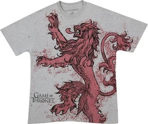 Game Of Thrones HOUSE LANNISTER DISTRESSED LION SIGIL T-Shirt NWT Licensed - Picture 1 of 1