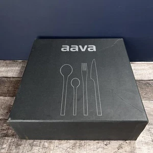 Aava 24 Piece Flatware Set Sleek Modern 6 Place Setting NEW - Stainless - $679 - Picture 1 of 6