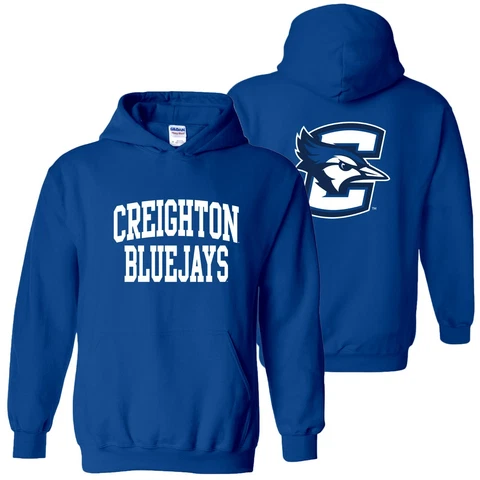 Creighton Bluejays Front and Back Print Hoodie - Royal Cover