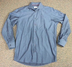 Eton Contemporary Shirt Men's M Medium Blue Geometric Cotton Button Up Casual - Picture 1 of 14