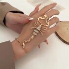 Gold Scorpion Bracelet, Scorpion Chain Ring Bracelet, Zodiac Bracelet, Gift Bag