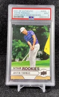 JUSTIN THOMAS: 2021 SP Authentic RC PSA 9 Upper Deck Star Rookies #UDR-1 - Image 1 of 2
