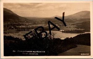 DERWENT WATER KESWICK FROM SWINSIDE CUMBRIA 1929 REAL PHOTO POSTCARD - Foto 1 di 2