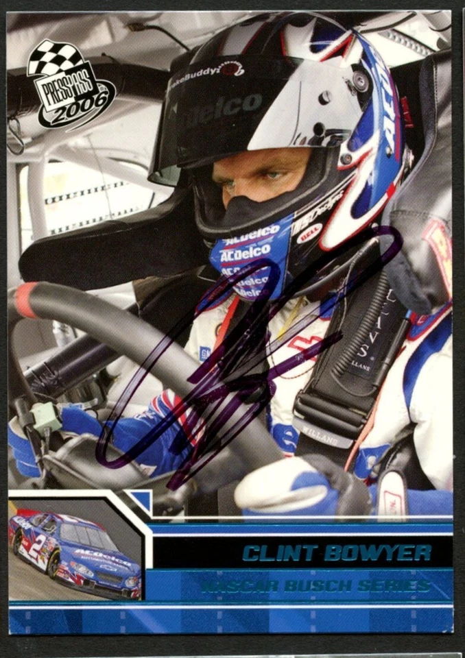 Tarjeta coleccionable NASCAR Press Pass 2006 autografiada firmada por Clint Bowyer #B32 Foto 1 de 1