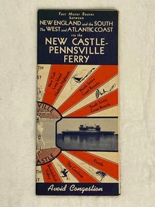 Hauptrouten New Castle Pennsville Fährkarte Neuengland Atlantikküste 1939 AAA - Bild 1 von 10