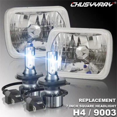 Fit Pontiac Phoenix 1977-1984 Pair 5x7 7x6"H4 Square LED Headlights High/Low DRL — 第 1/4 张图片