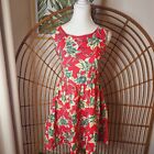 Tree Of Life Floral Boho Dress S Small Cotton Tie Open Back A-line Bohemian Cute