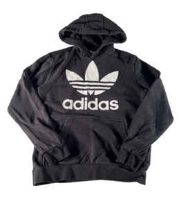 Adidas Trefoil Hoodie Black Youth Large EUC - Picture 1 of 3