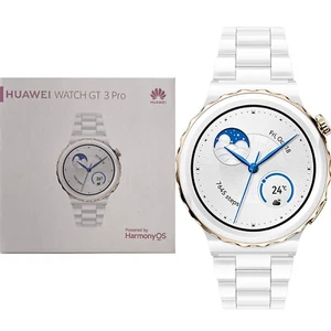 Huawei Watch GT 3 Pro (43mm) White Ceramic Bluetooth Smartwatch NEW - Zdjęcie 1 z 6