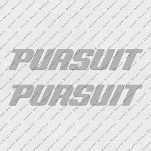 PURSUIT BOAT LOGO SILVER DECALS STICKERS Set of 2 24" LONG - Picture 1 of 2