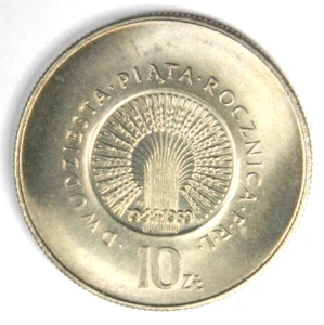 POLAND 1969 10 ZLOTY 10Z MS UNC BU COMEMORATIVE COIN 25 YEARS PRP Inv#1091 - Picture 1 of 2