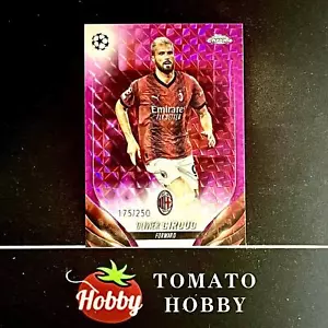 TOPPS CROMO UEFA 2023-24 OLIVIER GIROUD/250 REFRACTOR GEOMÉTRICO ROSA AC MILAN - Imagen 1 de 2